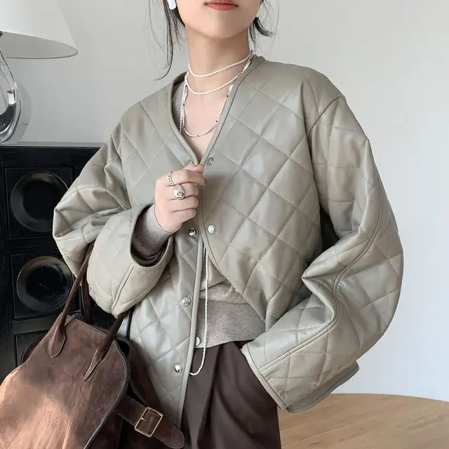 Short Jacket Cotton Women's Leather Jacket Winter Jacket Women Promotion Coats Down Women's Jackets Leather Jacket