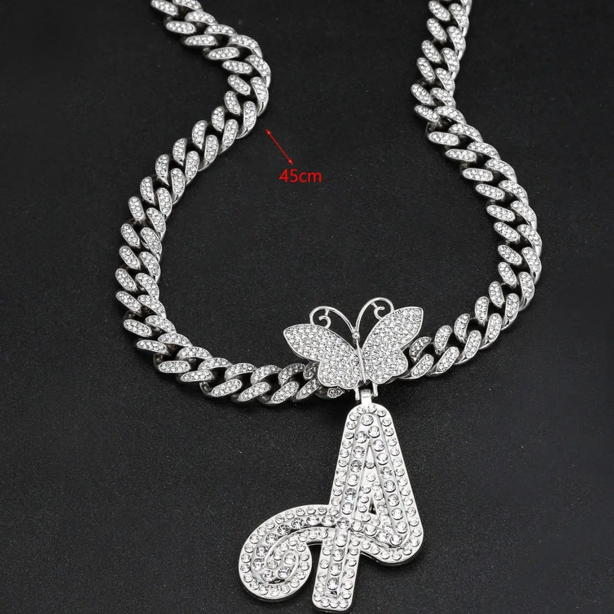 Butterfly Cuban Letter Necklace eprolo