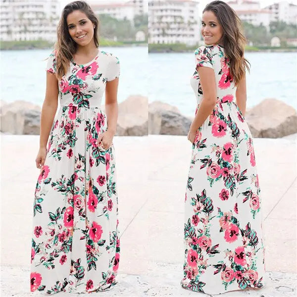 Women Floral Print Long Maxi Dress eprolo
