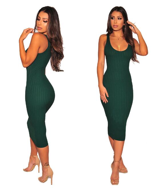 Dress Women Maxi Thread stitching dress Long Slim Cotton Sundress