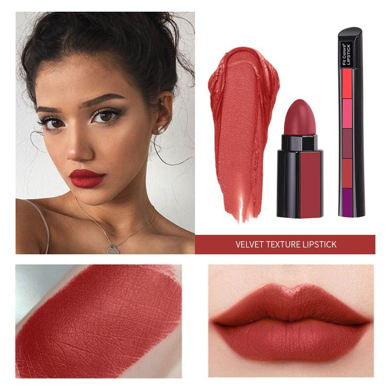5-Color Matte Velvet Lip Gloss Set