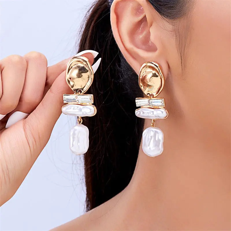 Pearl Ear Jewelry Irregular Baroque Style Pearl Earrings eprolo