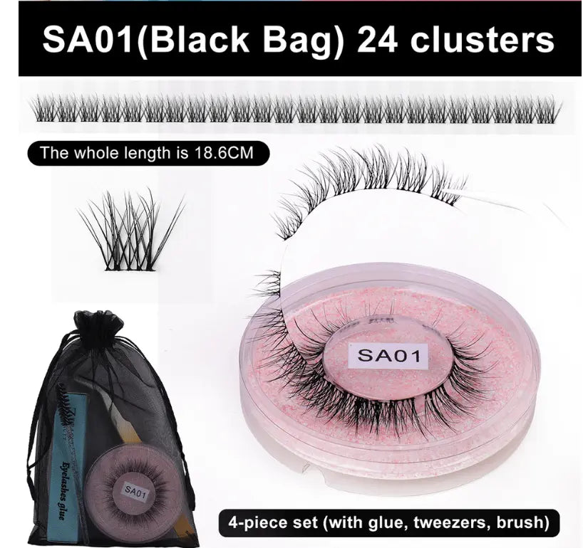 DIY false eyelashes set whole cut eyelashes European and American thick curling travel size eyelash combination eprolo
