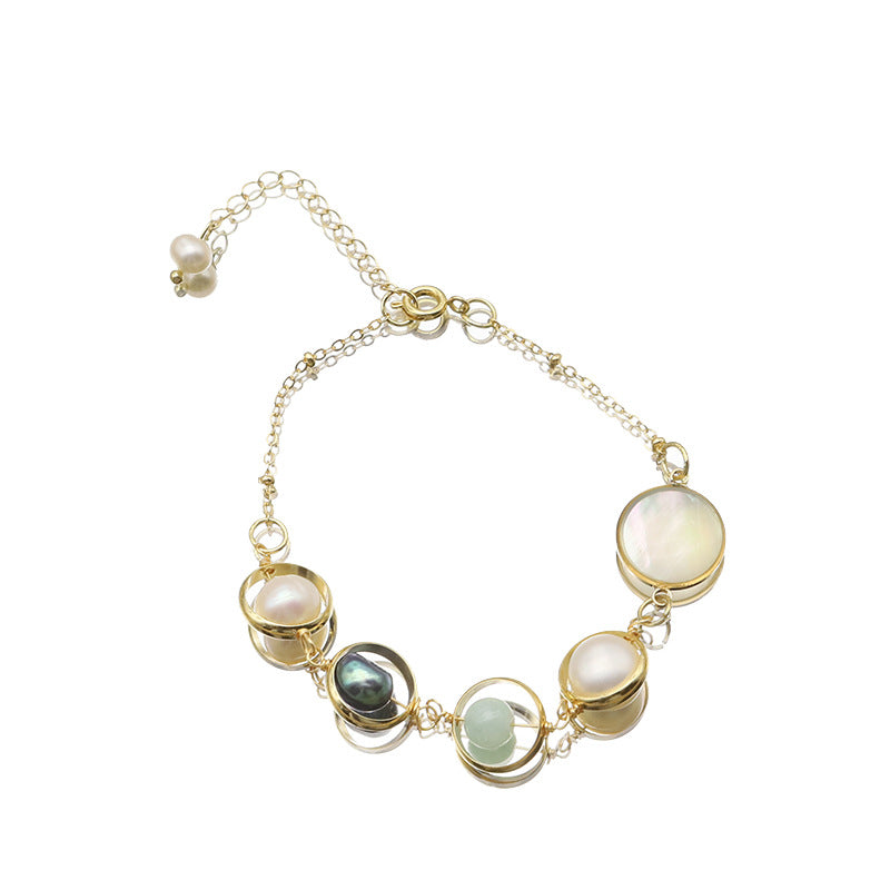 Natural pearl bracelet for women, versatile, light luxury design, non-fading bracelet, high-end niche jewelry