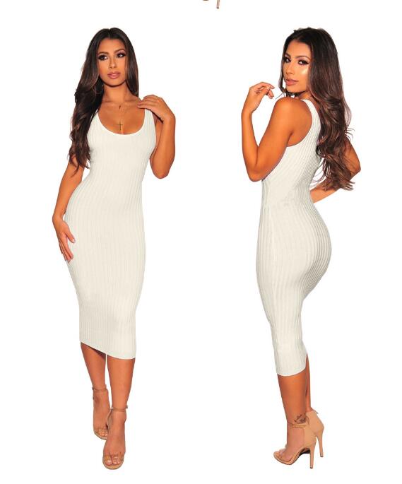 Dress Women Maxi Thread stitching dress Long Slim Cotton Sundress