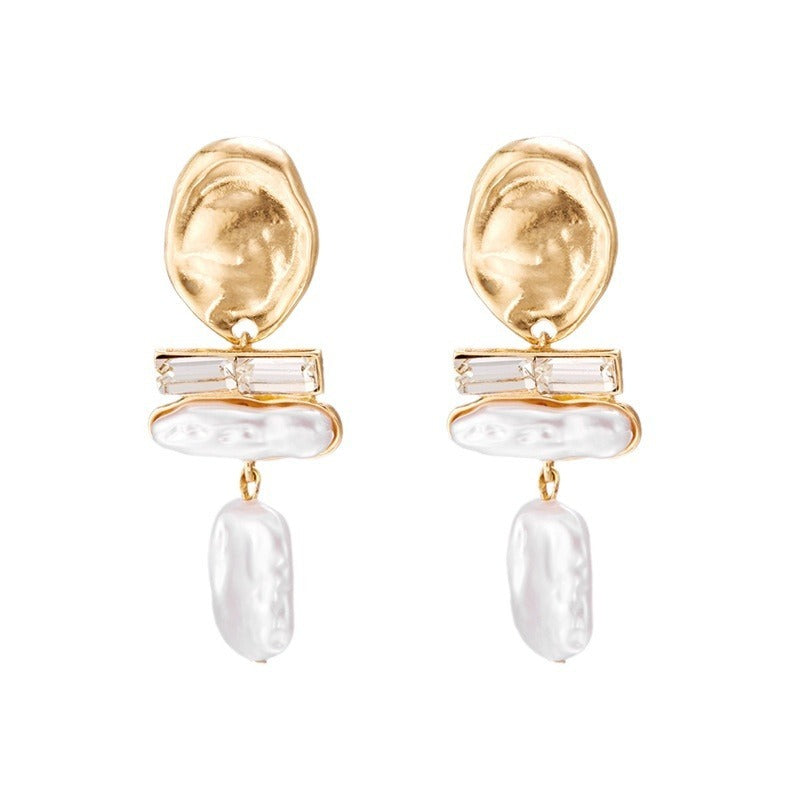 Pearl Ear Jewelry Irregular Baroque Style Pearl Earrings