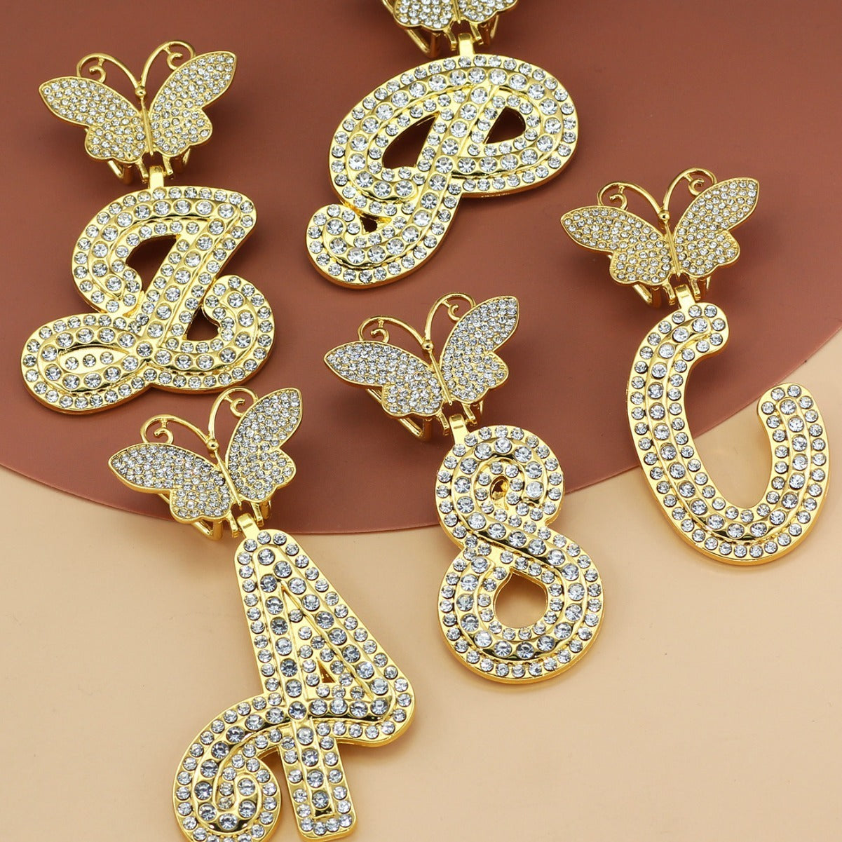 Butterfly Cuban Letter Necklace