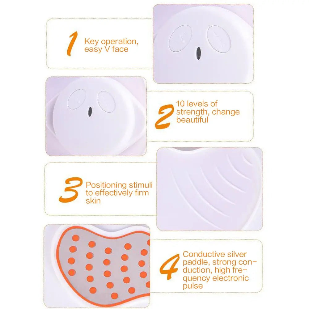 EMS Face Lifting Machine Facial Muscle Stimulator V Face Slimming Exerciser EMS Massager For Face With Gel Pads Skin Lift Tools eprolo