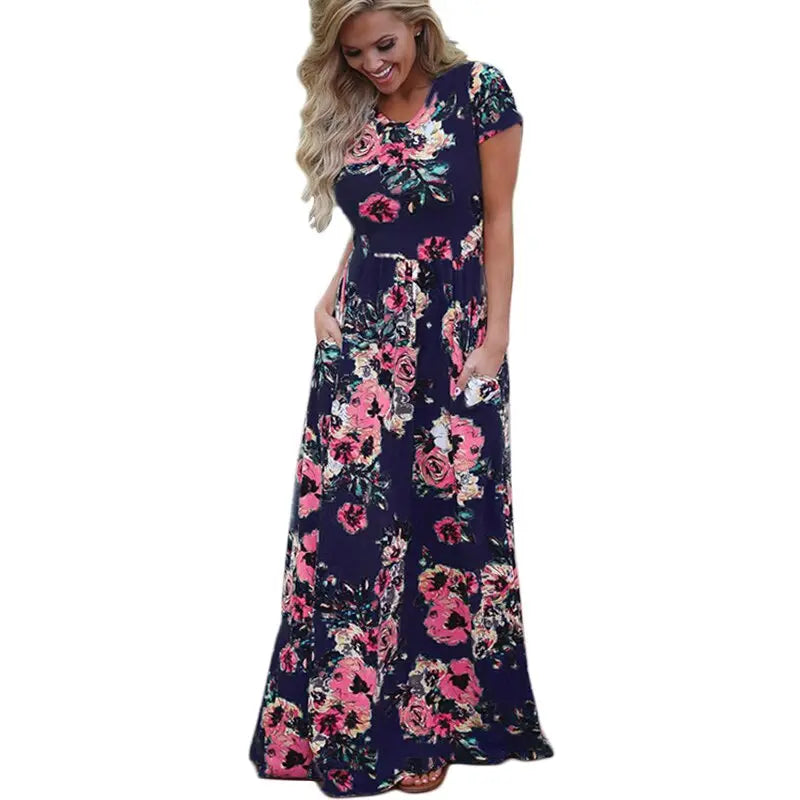 Women Floral Print Long Maxi Dress eprolo
