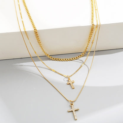 Diamond cross pendant chain