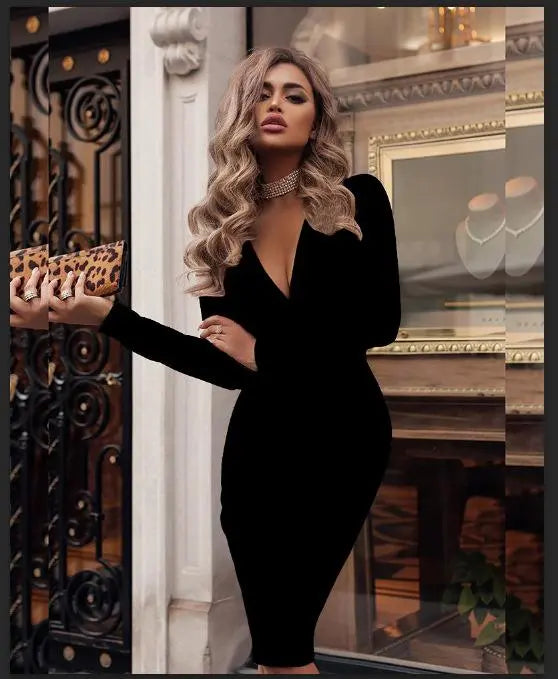 Vixen Ribbed V-Neck Midi - product image 3