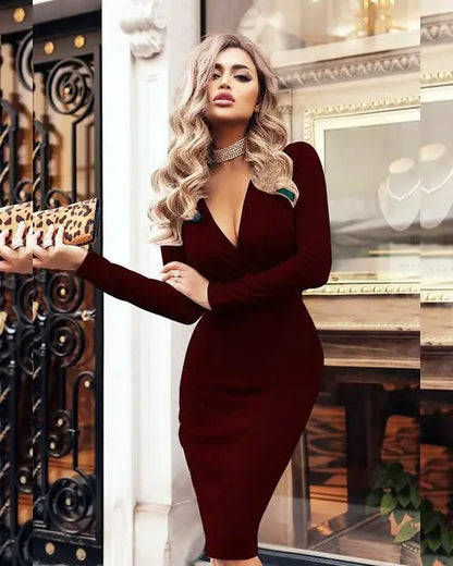 Vixen Ribbed V-Neck Midi - product image 5