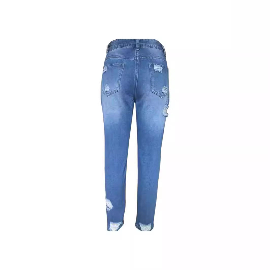 Mid-Rise Ripped Skinny Jeans