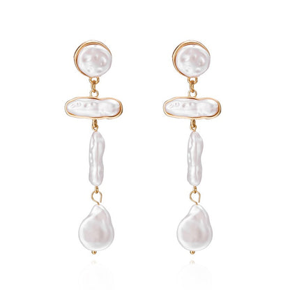 Pearl Ear Jewelry Irregular Baroque Style Pearl Earrings