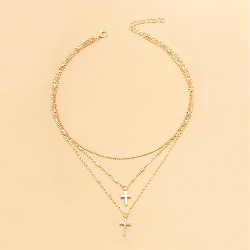 Diamond cross pendant chain