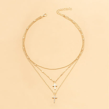 Diamond cross pendant chain