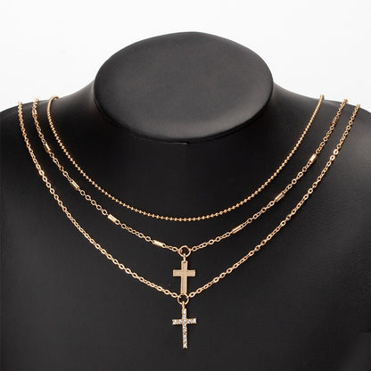 Diamond cross pendant chain