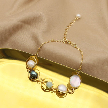 Natural pearl bracelet for women, versatile, light luxury design, non-fading bracelet, high-end niche jewelry