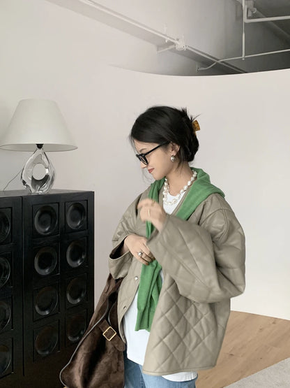 Short Jacket Cotton Women's Leather Jacket Winter Jacket Women Promotion Coats Down Women's Jackets Leather Jacket