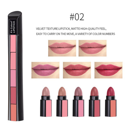 5-Color Matte Velvet Lip Gloss Set
