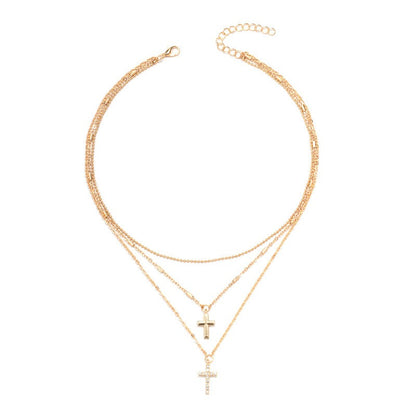 Diamond cross pendant chain
