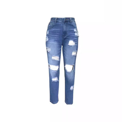 Mid-Rise Ripped Skinny Jeans