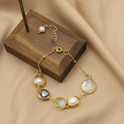 Natural pearl bracelet for women, versatile, light luxury design, non-fading bracelet, high-end niche jewelry