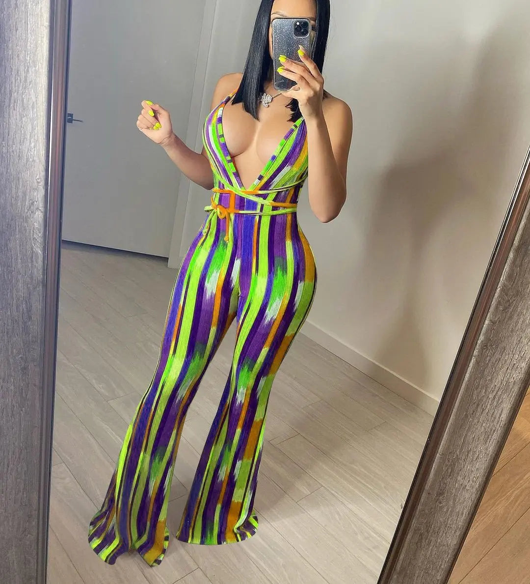 Striped Halter Jumpsuit - product image 1