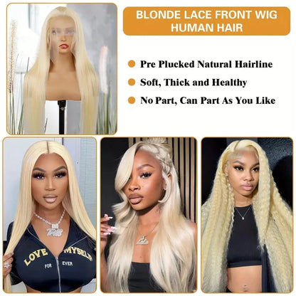 Straight Human Hair Wigs 613 Color Lace Front Human Hair Wigs 13x4 13x6 HD Transparent Lace Frontal Human Hair Wigs For Women