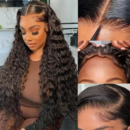 Curly Human Hair Wigs For Women Water Wave Lace Front Wig 13x4 13x6 Lace Frontal Deep Wave Wig 100% Human Hair Hd Lace Wigs