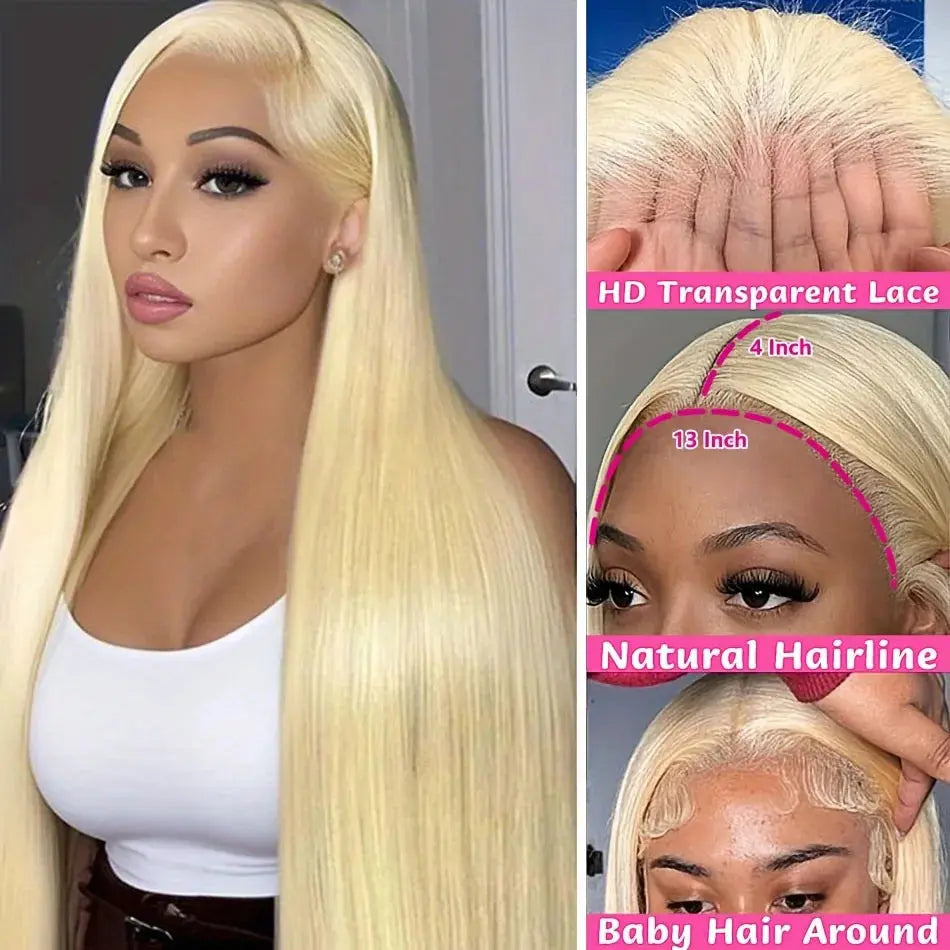Straight Human Hair Wigs 613 Color Lace Front Human Hair Wigs 13x4 13x6 HD Transparent Lace Frontal Human Hair Wigs For Women